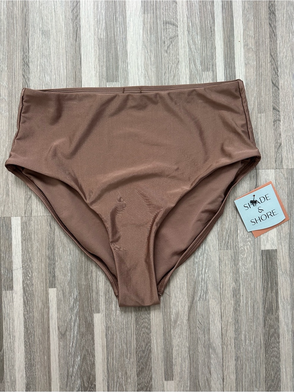 Shade & Shore High Waist Bikini Bottoms - Brown size M(8-10)